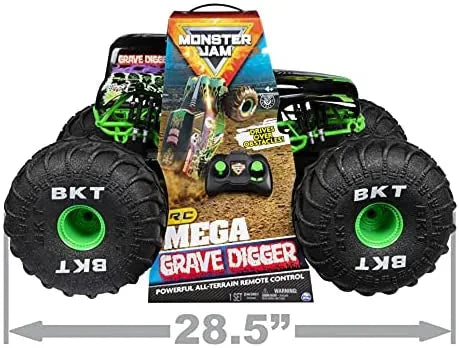 Monster Jam, Official Mega Grave Digger All-Terrain Remote Control Monster Truck with Lights sgtnighsdesigns