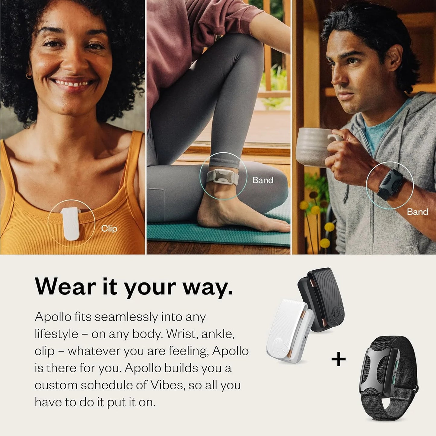Wearable Wellness - Stress Relief and Natural Sleep Aid - Improve HRV - Vagus Nerve Stimulator - Reset Vibration Band - Improve Sleep, Focus, Relaxation, Recovery, Health and Performance | Invisible