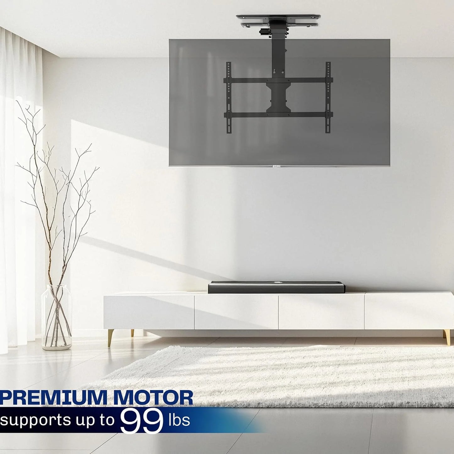 VIVO Electric Ceiling TV Mount, 37–70", Motorized, App Control, Black