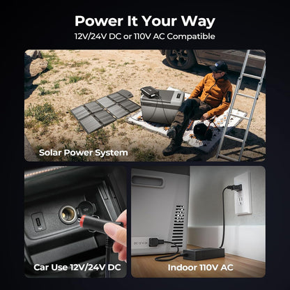 BougeRV 12 Volt Refrigerator 12V Car Fridge 23 Quart Portable Freezer Compressor Cooler 12/24V DC 110~240 Volt AC for Truck Van RV Camper SUV Travel Camping Road Trips Tailgating -7℉~50℉