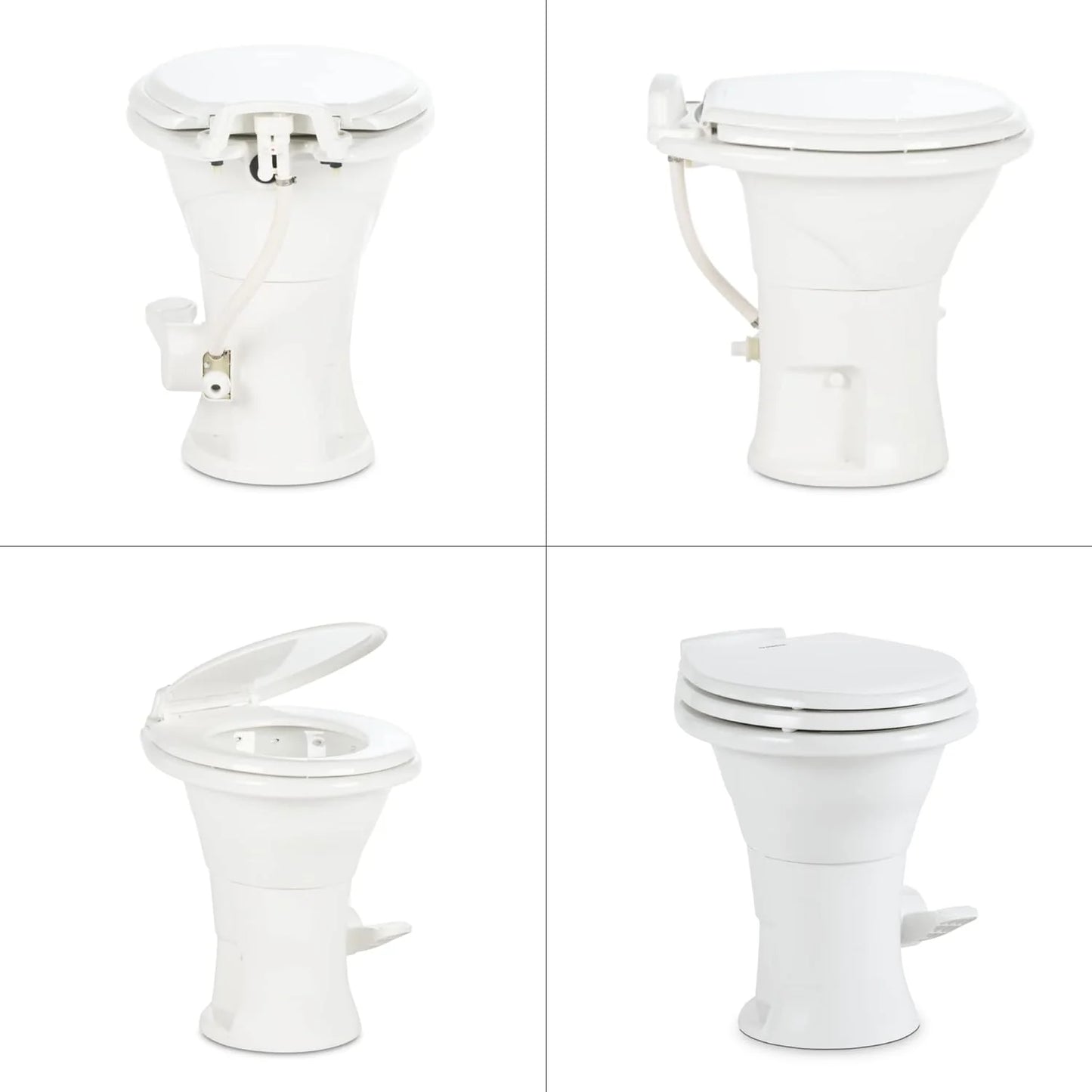 Dometic 310 RV Toilet, Oblong, PowerFlush, White