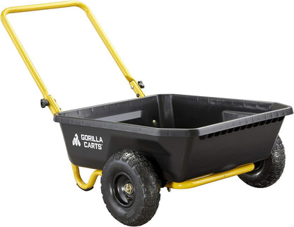 GORILLA CARTS GCR-4 Poly Dump Cart - 2-Wheel Garden Wagon