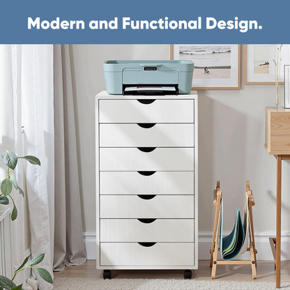OLIXIS 7 Drawer Mobile File Cabinet with Wheels for Home Office