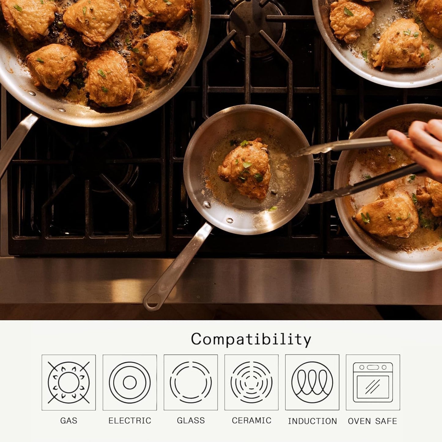 MADE IN 12-Inch Stainless Steel Frying Pan | 5 Ply Cookware