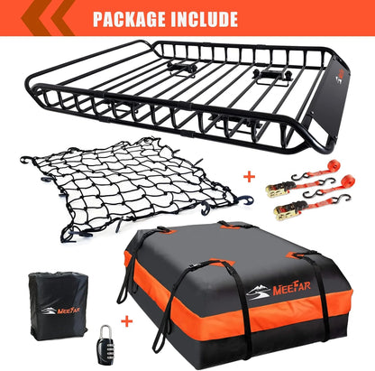 Folding hitch mounted cargo basket 60" With hook stabilizer, net and straps