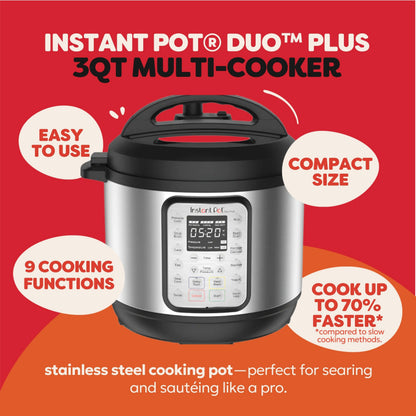 INSTANT POT Duo Plus 9-in-1 Electric Pressure Cooker, 3 Quart