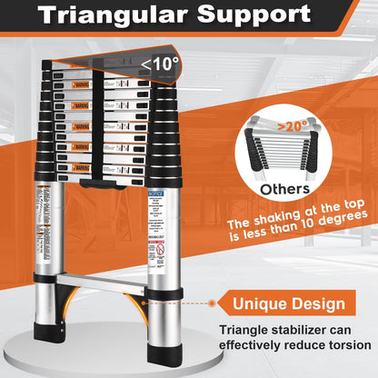 SOCTONE Telescoping Ladder 12.5 FT Aluminum Lightweight