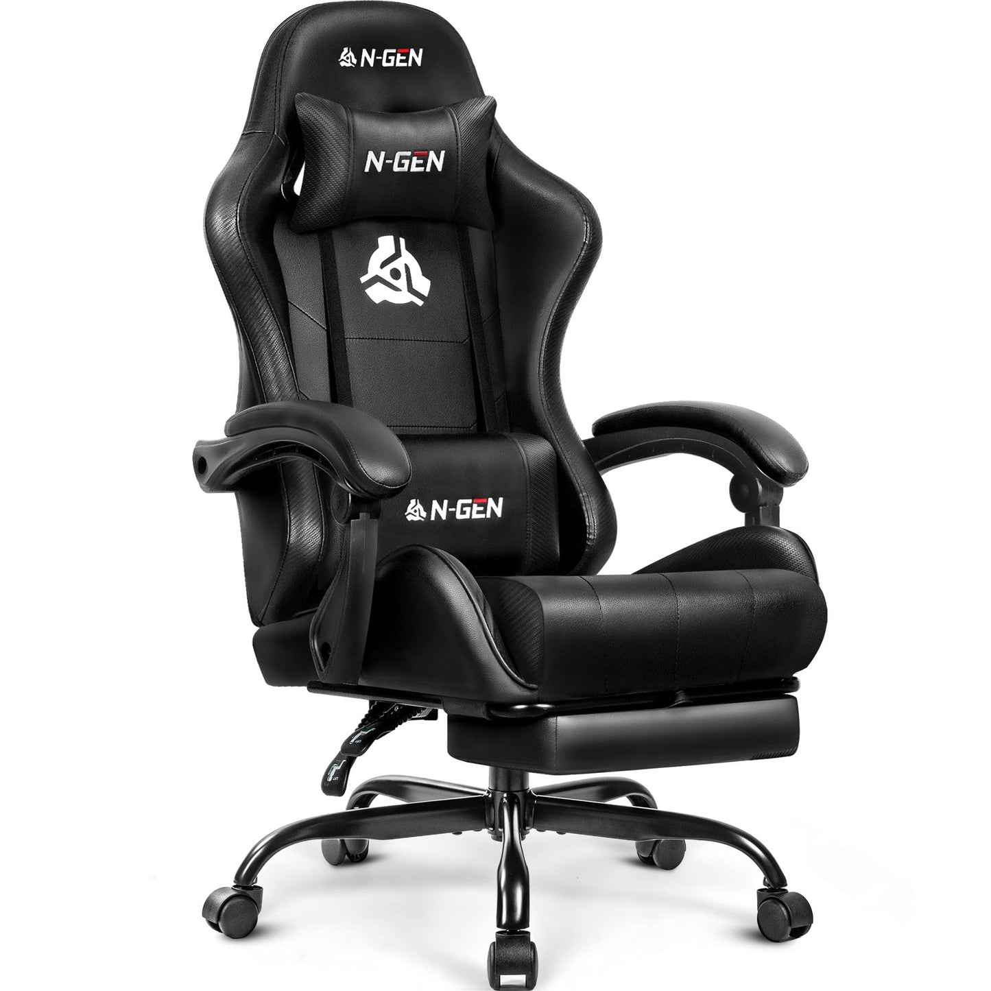 N-GEN GAMING Video Gaming Chair with Footrest and Lumbar Support