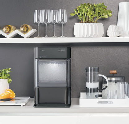 Countertop Nugget Ice Maker | Ice Machine with WiFi Connectivity | Smart Home Kitchen Essentials | Black Stainless
