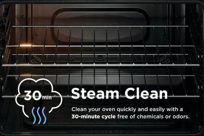Frigidaire 30-in Glass Top 5 Burners 5.3-cu ft Steam Cleaning Freestanding Electric Range (EasyCare Stainless Steel)