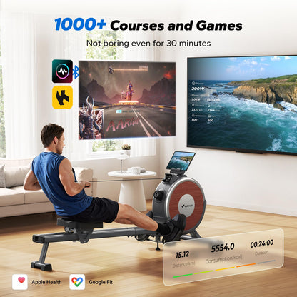 MERACH Magnetic Rowing Machine - 16 Levels, Quiet Resistance