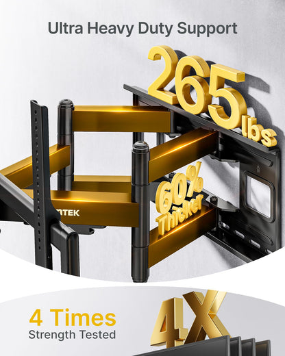 MONTEK Heavy Duty XXL Full Motion TV Wall Mount 60-120"