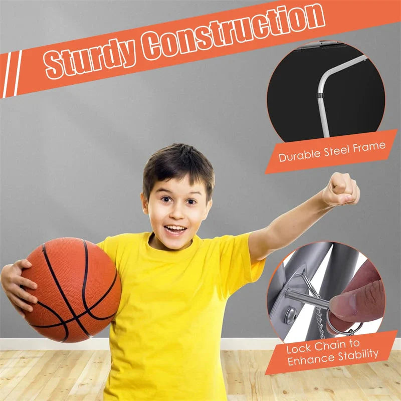 Foldable Indoor Basketball Arcade Game with 4 Balls Electronic Double Shot LED Scoring System for Kids Adults