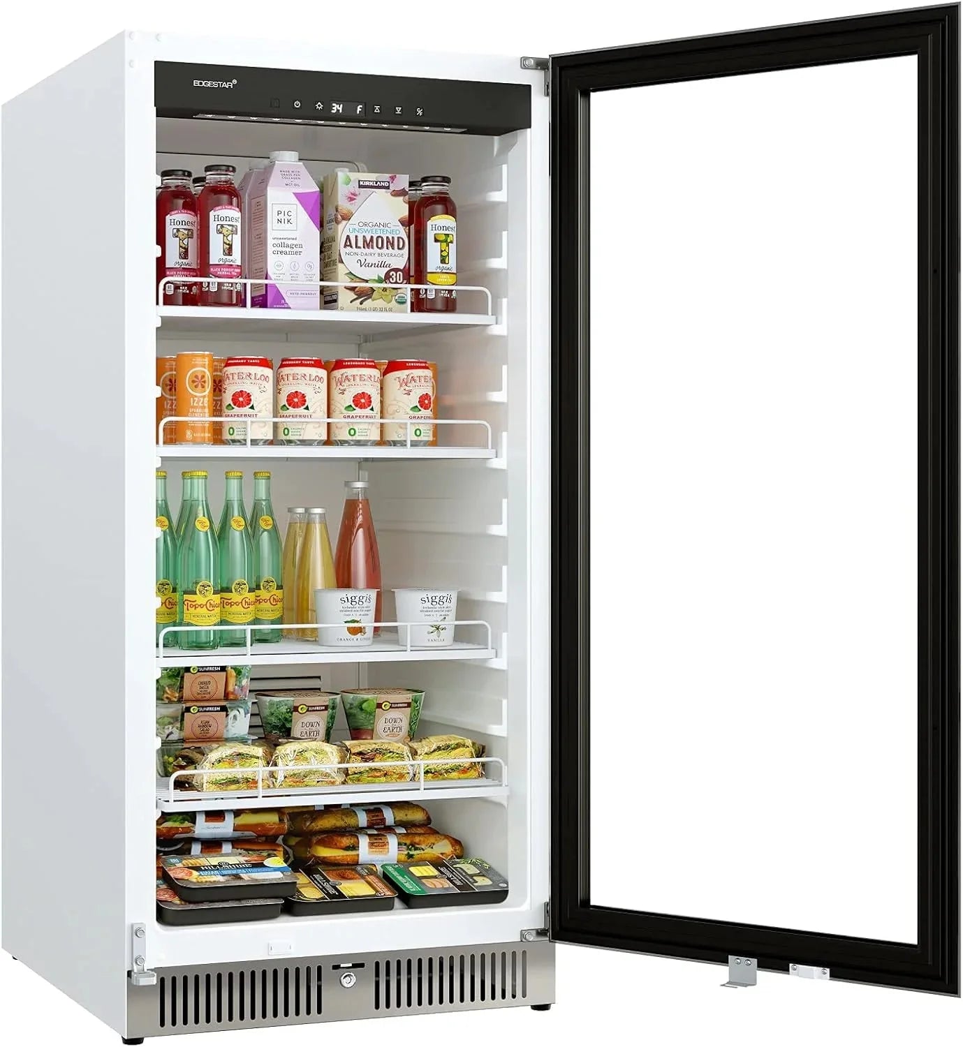 EdgeStar VBM101 22" Wide 10.1 Cu. Ft. Commercial Beverage Merchandiser – Stainless Steel, Temp Alarm, Reversible Door
