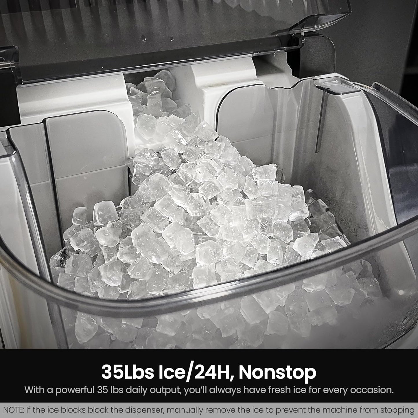KISMILE Nugget Ice Maker Portable Countertop Machine - 35lbs/Day