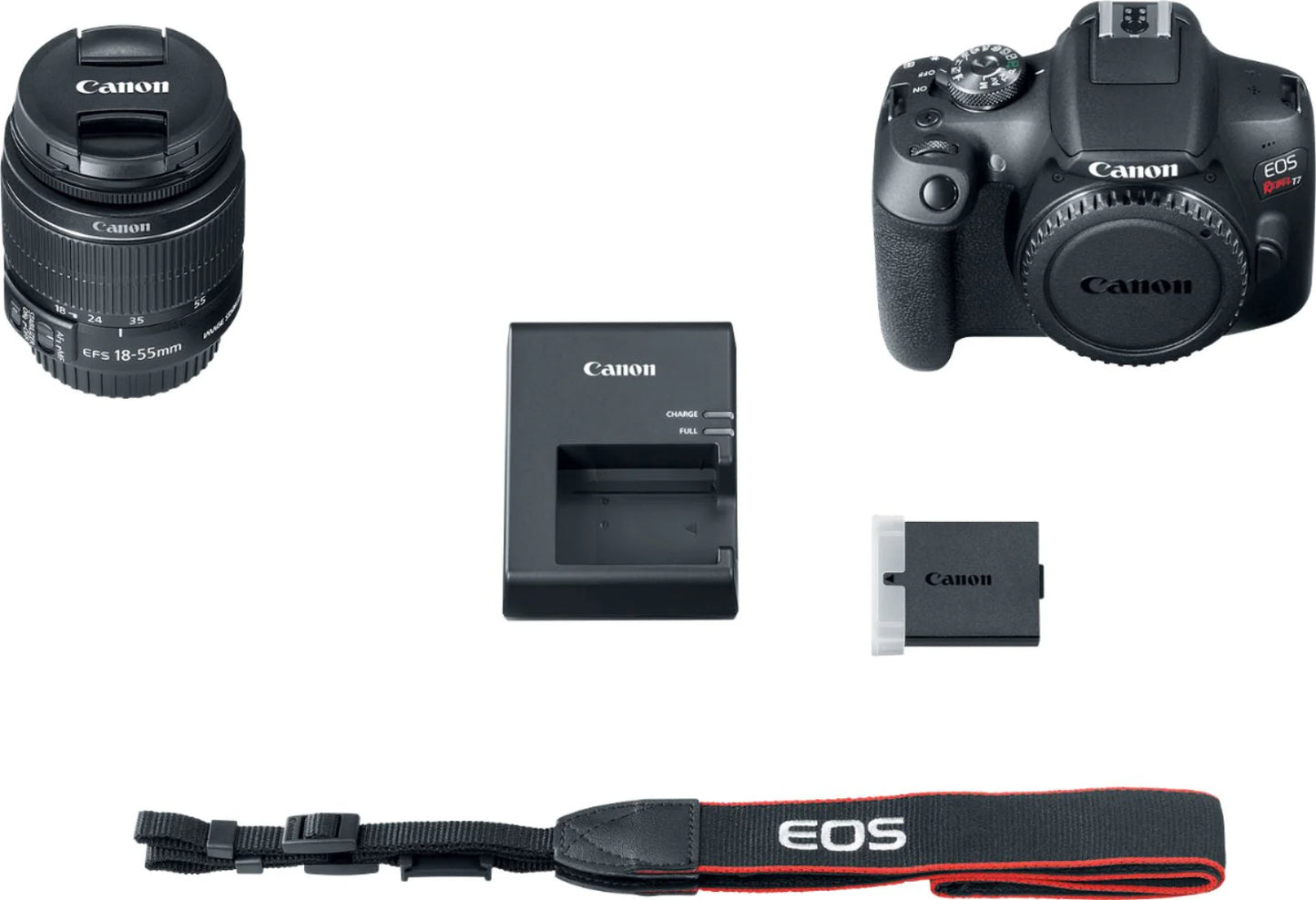 Canon – EOS Rebel T7 DSLR Video Camera with 18 55mm Lens – Black
