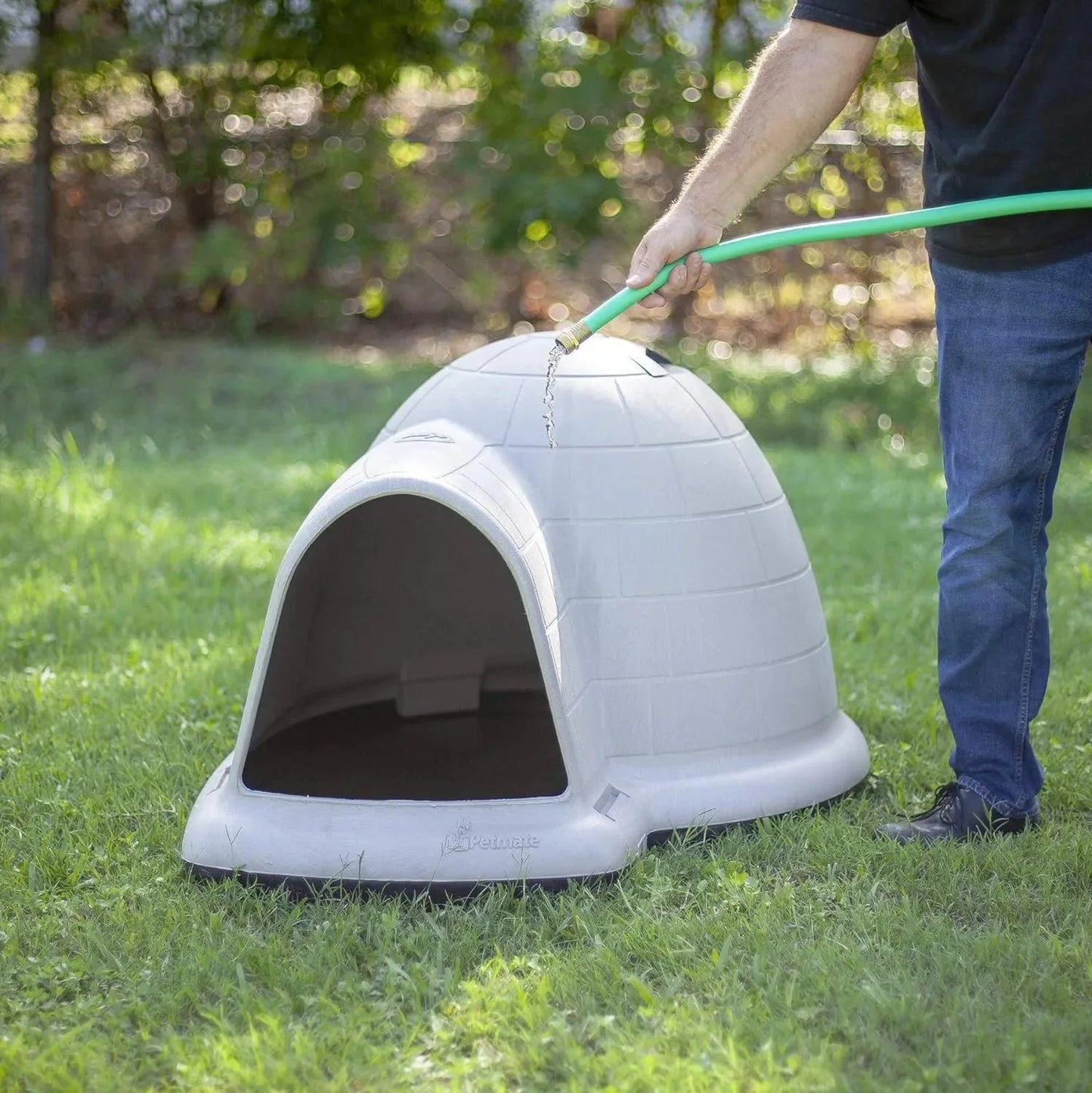 Petmate Indigo Dog House (Igloo Dog House, Made in USA with 90% Recycled Materials, All Weather Protection Pet Shelter) for XL Dogs 90 to 125 pounds, Made in USA