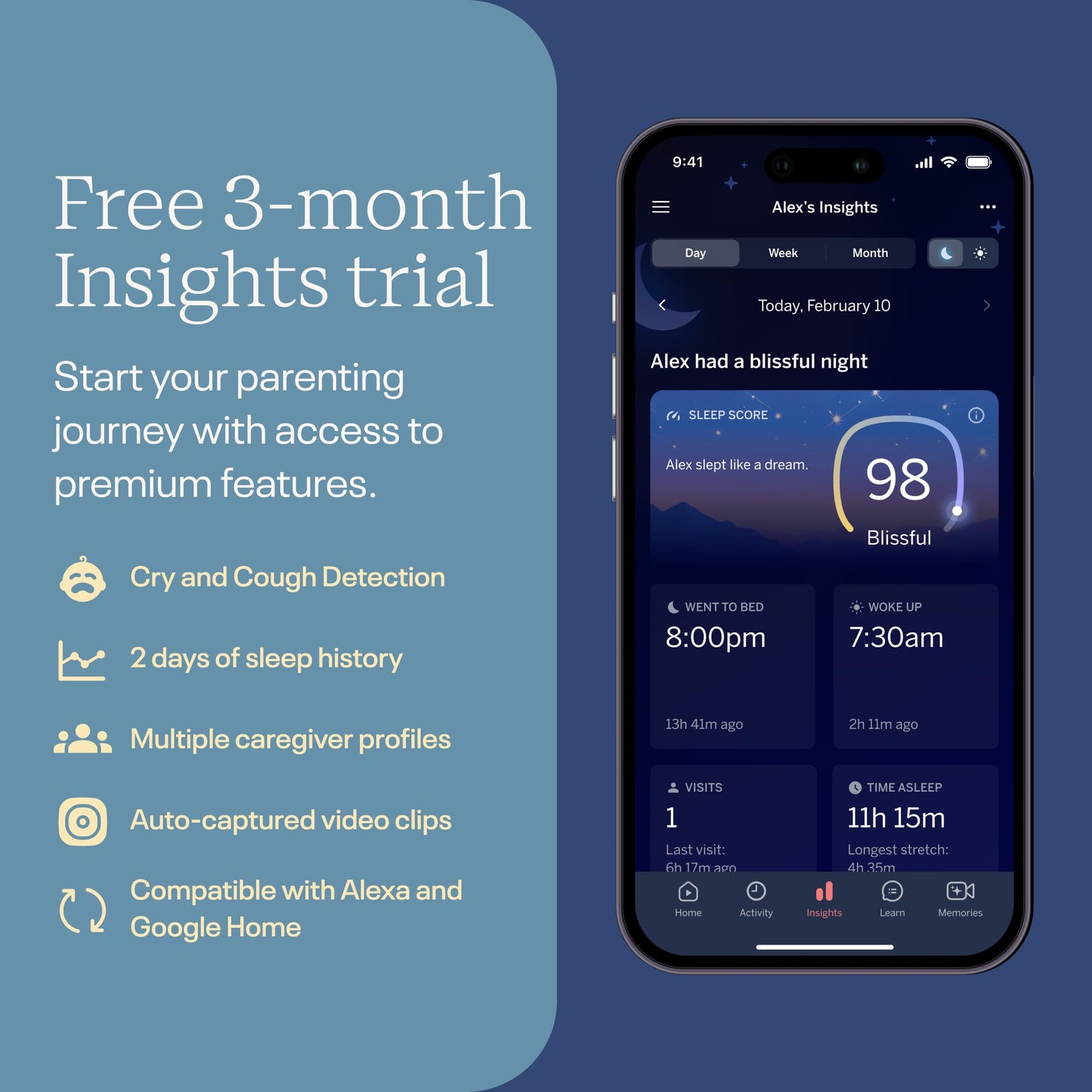 NANIT Pro Smart Baby Monitor - 1080p Wi-Fi Camera, 2-Way Audio